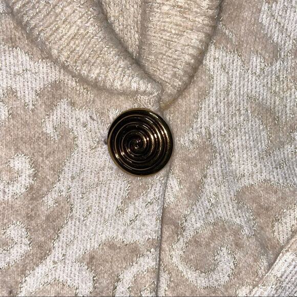 Classiques Entier Women's Cardigan Sweater Beige And Gold Medium - Picture 4 of 6